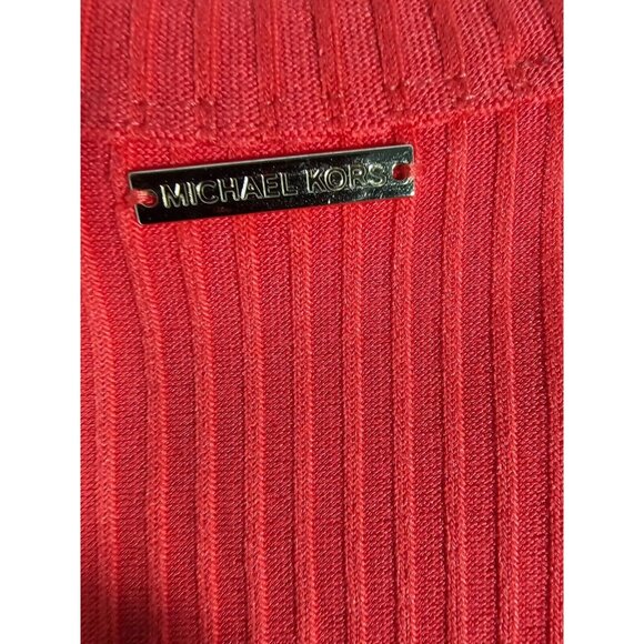 Michael Kors Sleevless Two-Piece Ribbed Tank Pencil Skirt Set-Coral-Size XS - Picture 7 of 8